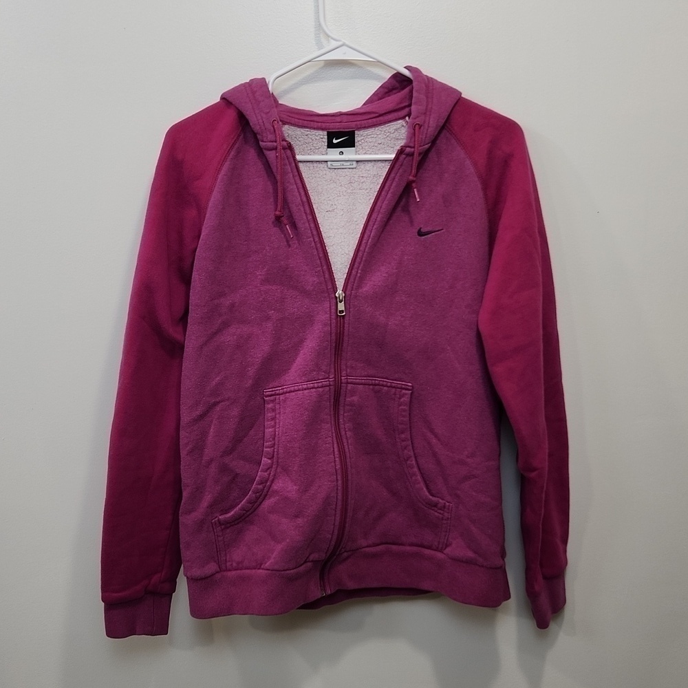 Vintage Y2K Nike Full Zip Hoodie Sweatshirt Women's Sz XL Pink EUC NICE!